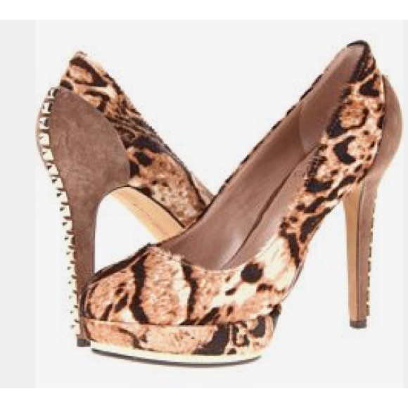 Vince Camuto Shoes - Vince Camuto | Cow Hide Spike Gold Trim Heels
